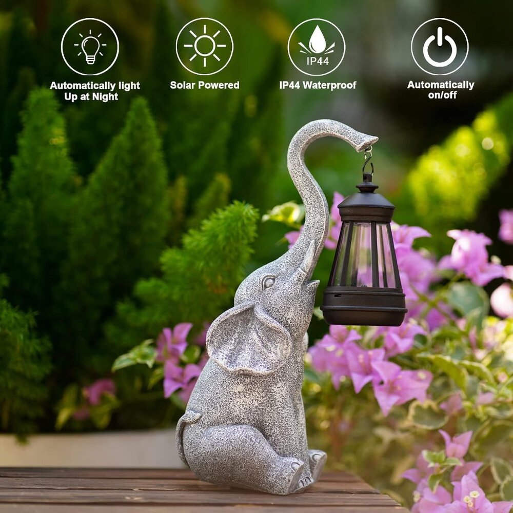 Elephant Statue For Garden Decor With Gift Appeal - Ideal Gifts For Women, Mom O View 5